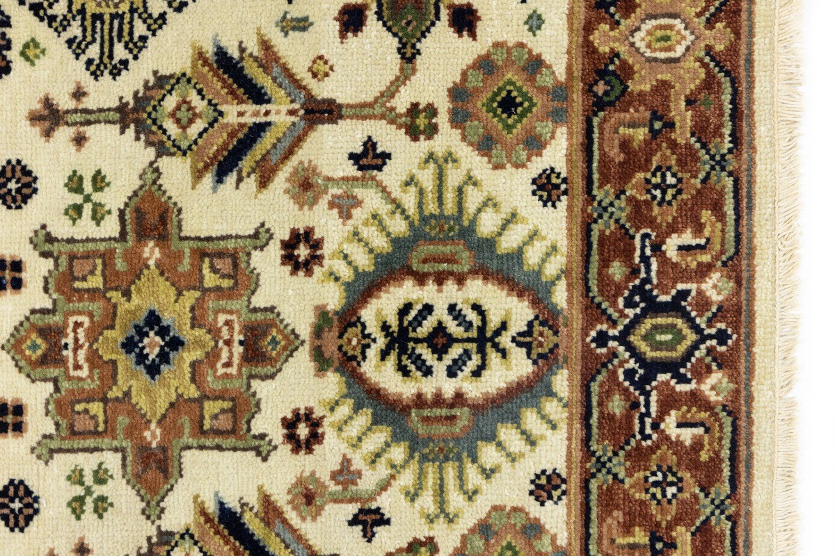 Handmade 3X5 Indo-Karajeh Oriental Rug Tribal Geometric Style Décor Carpet