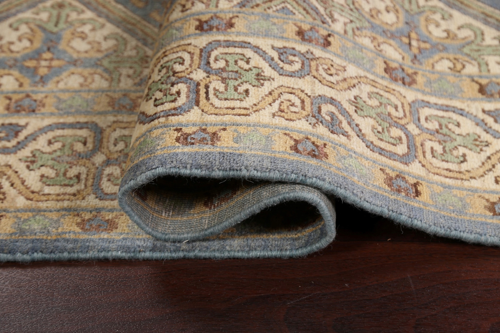 All-Over Geometric Khotan Oriental Area Rug Vegetable Dye Hand-knotted Wool 6×8