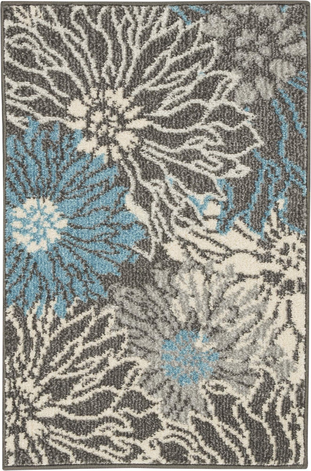 1.8×2.8 Ft Area Rug Charcoal Blue Washable NonSlip Bedroom Kitchen Carpet