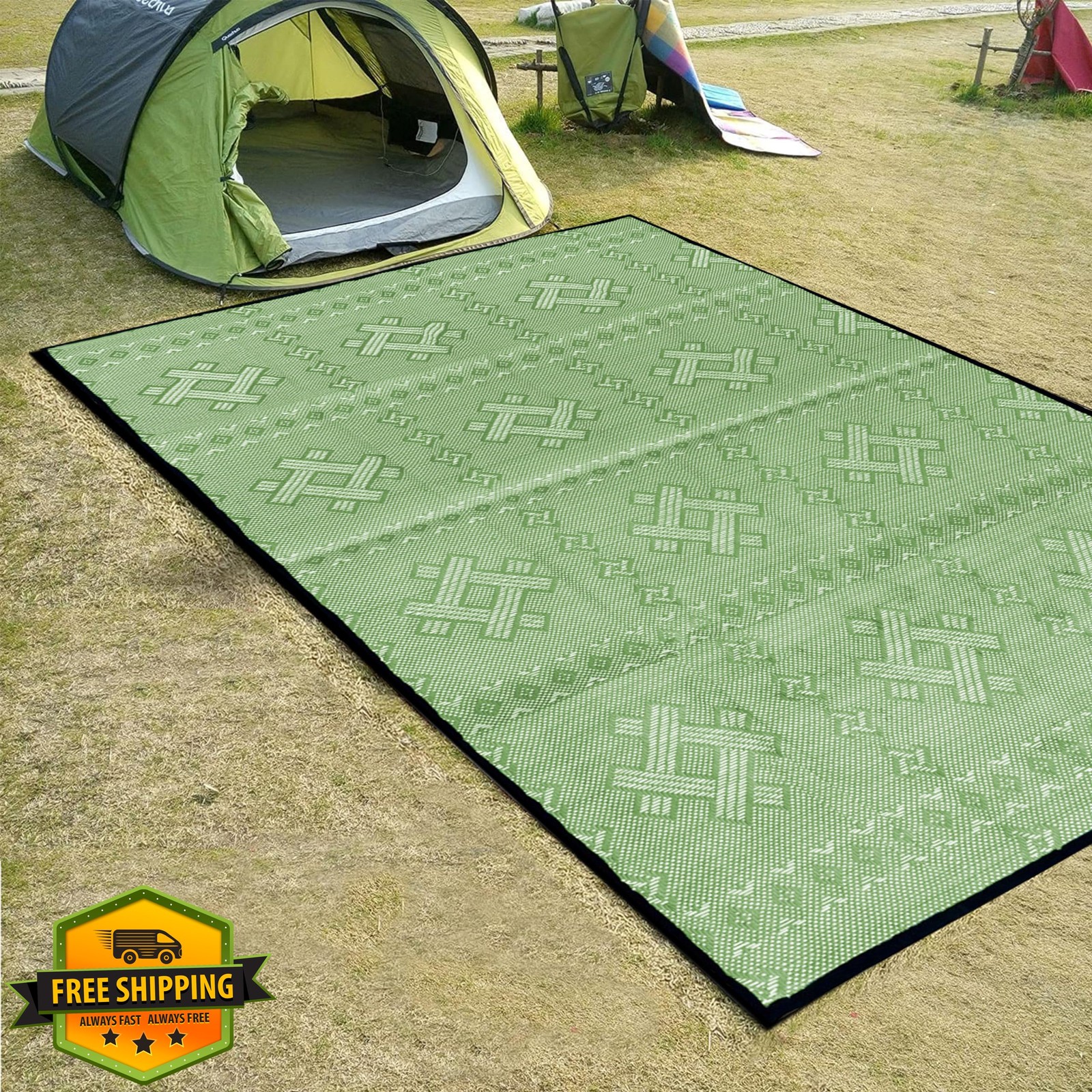 ARSUK White Green 5×3.3 Outdoor Rug