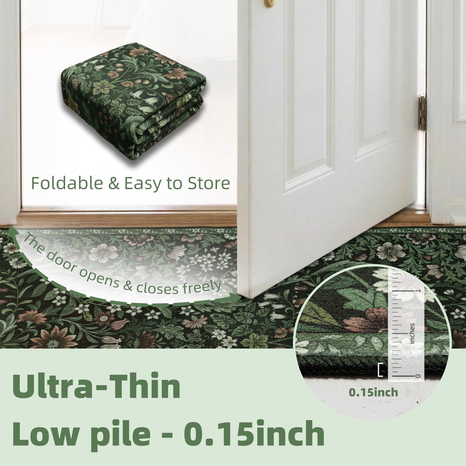 Cevolyn 8×10 Dark Green Area Rug Large, 10′ x 8′ (Rectangular),