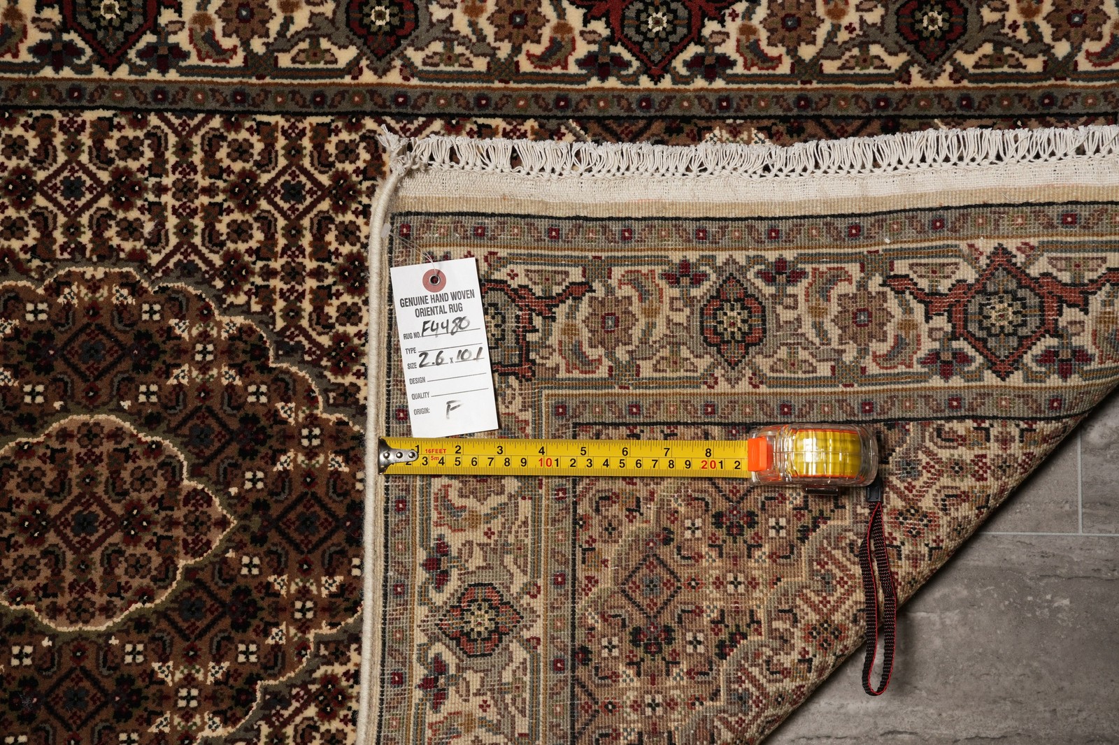 2.6 x 10.1 Tabriiz Mahii Runner Wool and Silk Handmade Rug #F-4480