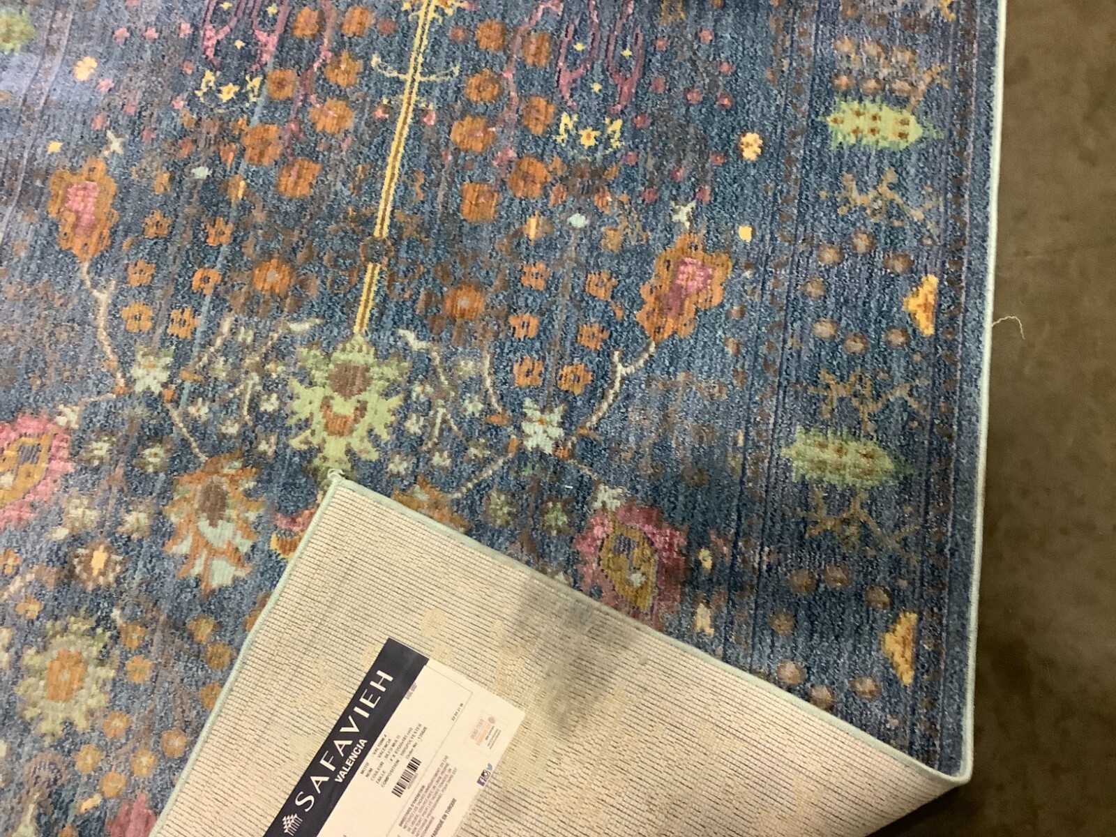 BLUE / MULTI 4′-0″ x 6′-0″ Back Stain Rug, Reduced Price 1172676913 VAL108M-4