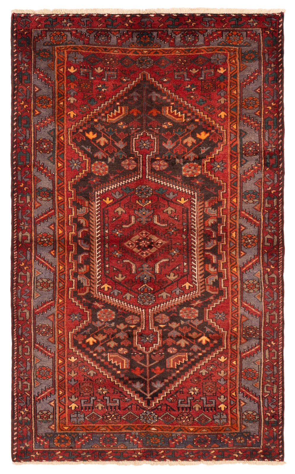 Vintage 4’4″ x 7’3″ Traditional Hand Knotted Vegetable Dye Wool Area Rug