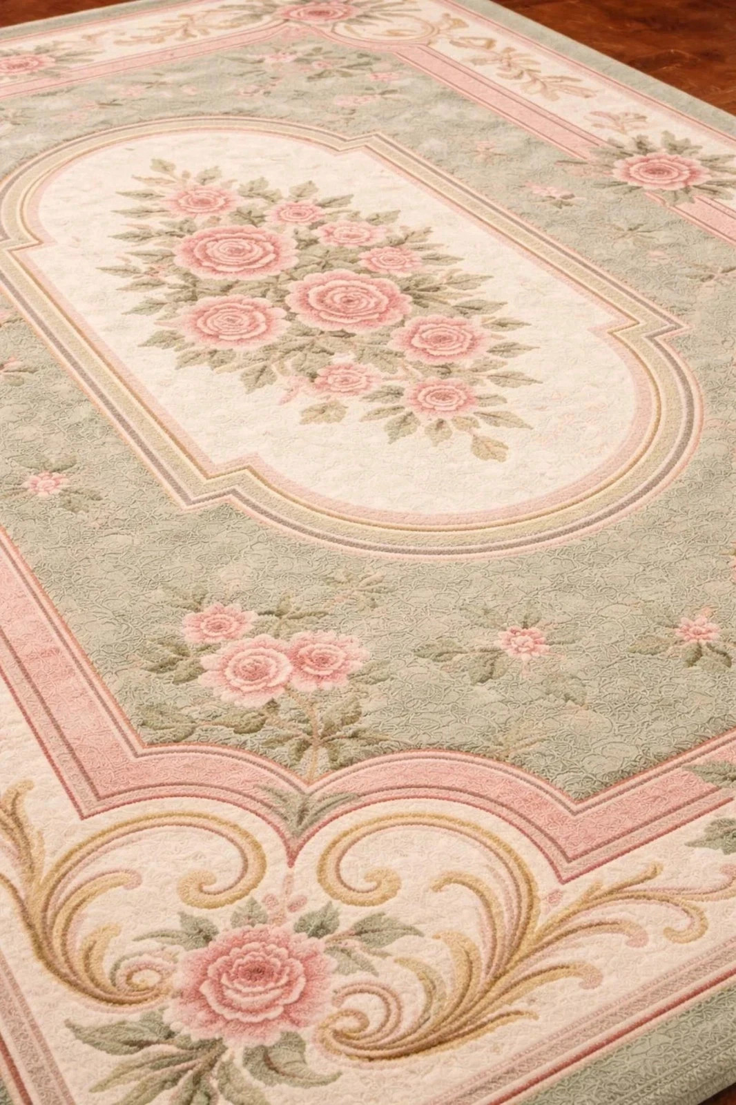 Hand Tufted New Zealand Wool Rug, Rose Design Handmade Area Rug Carpet