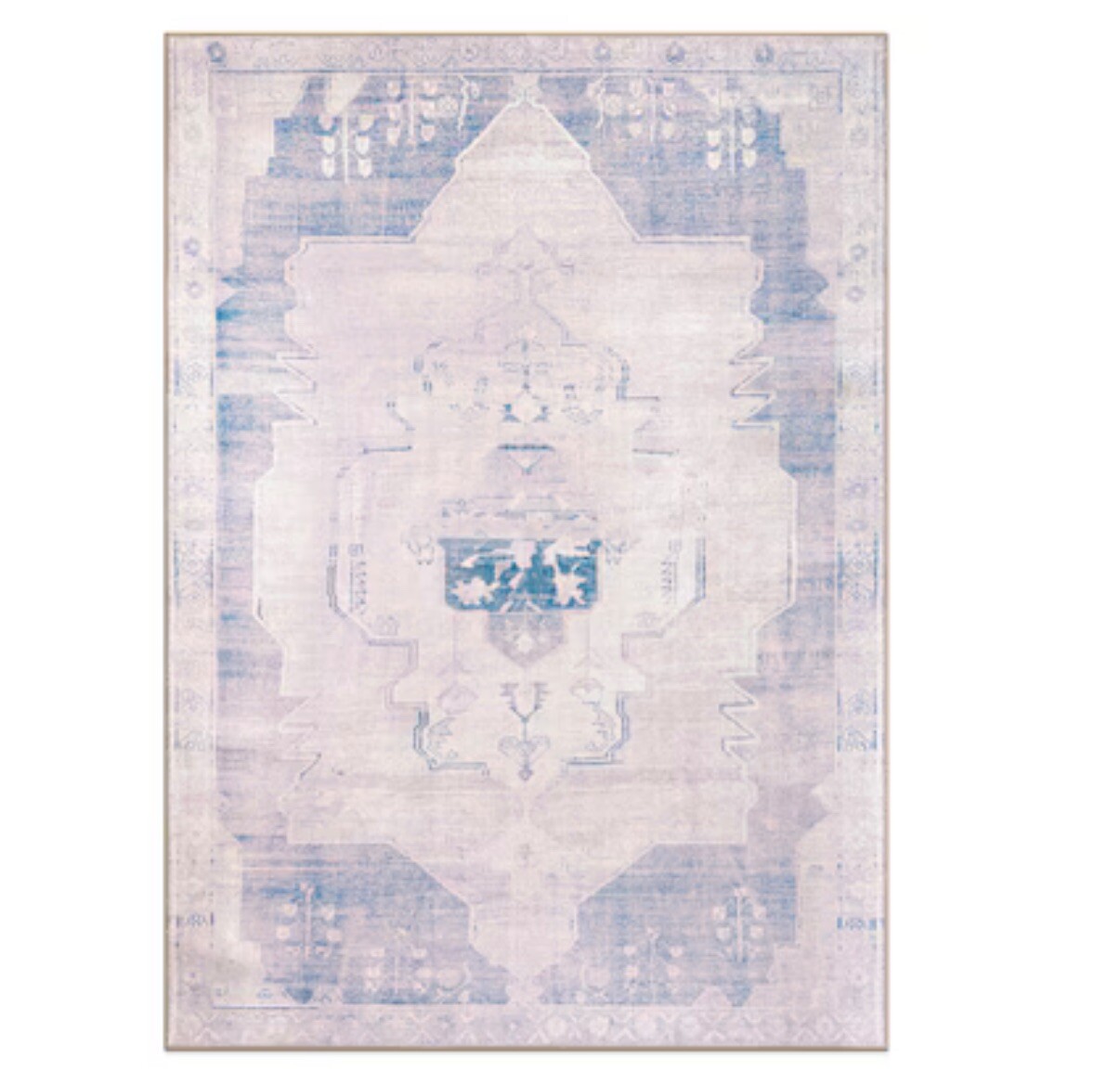 World Rug Gallery 10 X 14 (ft) Cotton/Polyester Blue Indoor Medallion