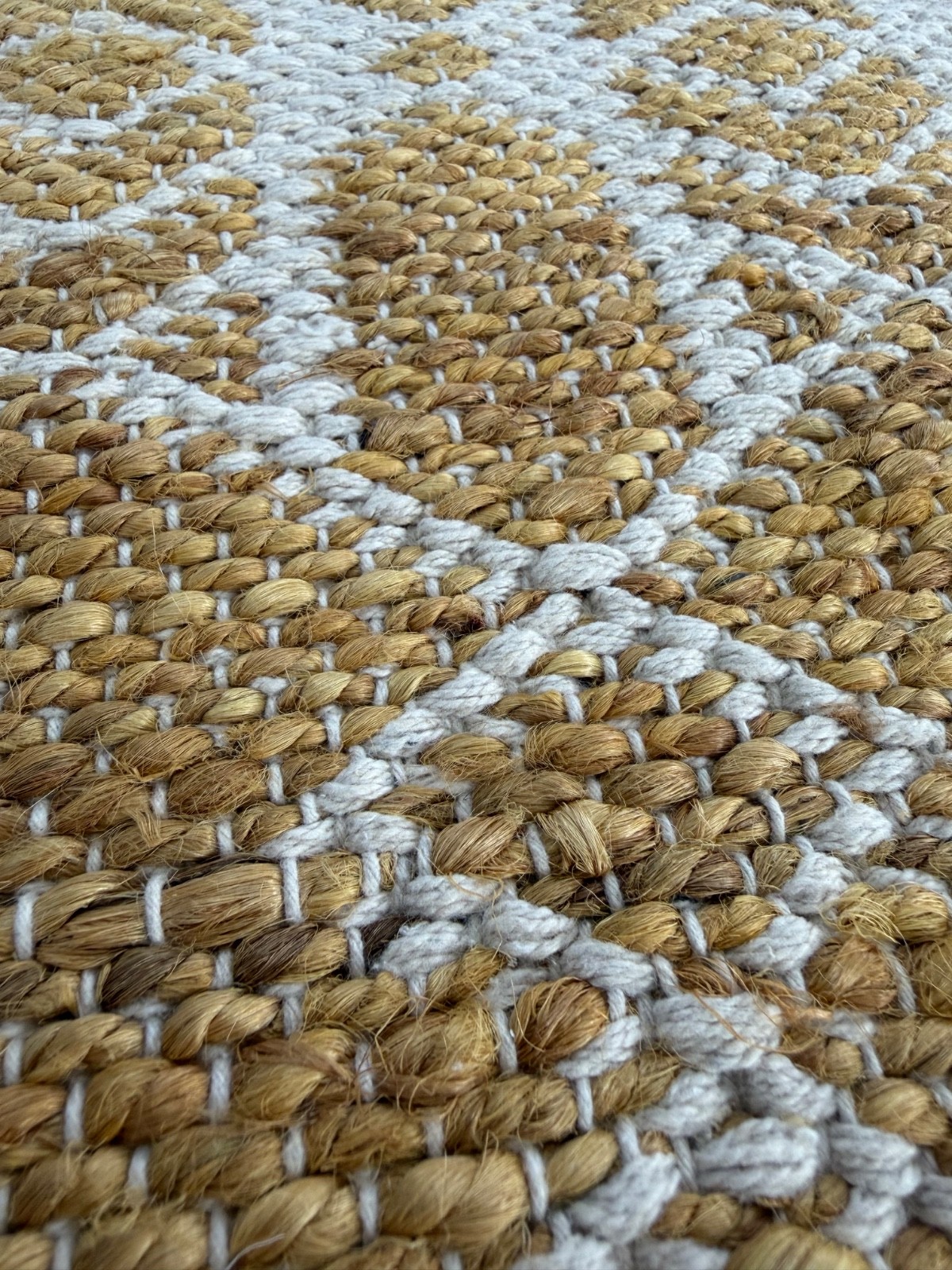 Jute Cotton Hand Woven Area Rug Golden Natural Traditional Scandinavian Kilim