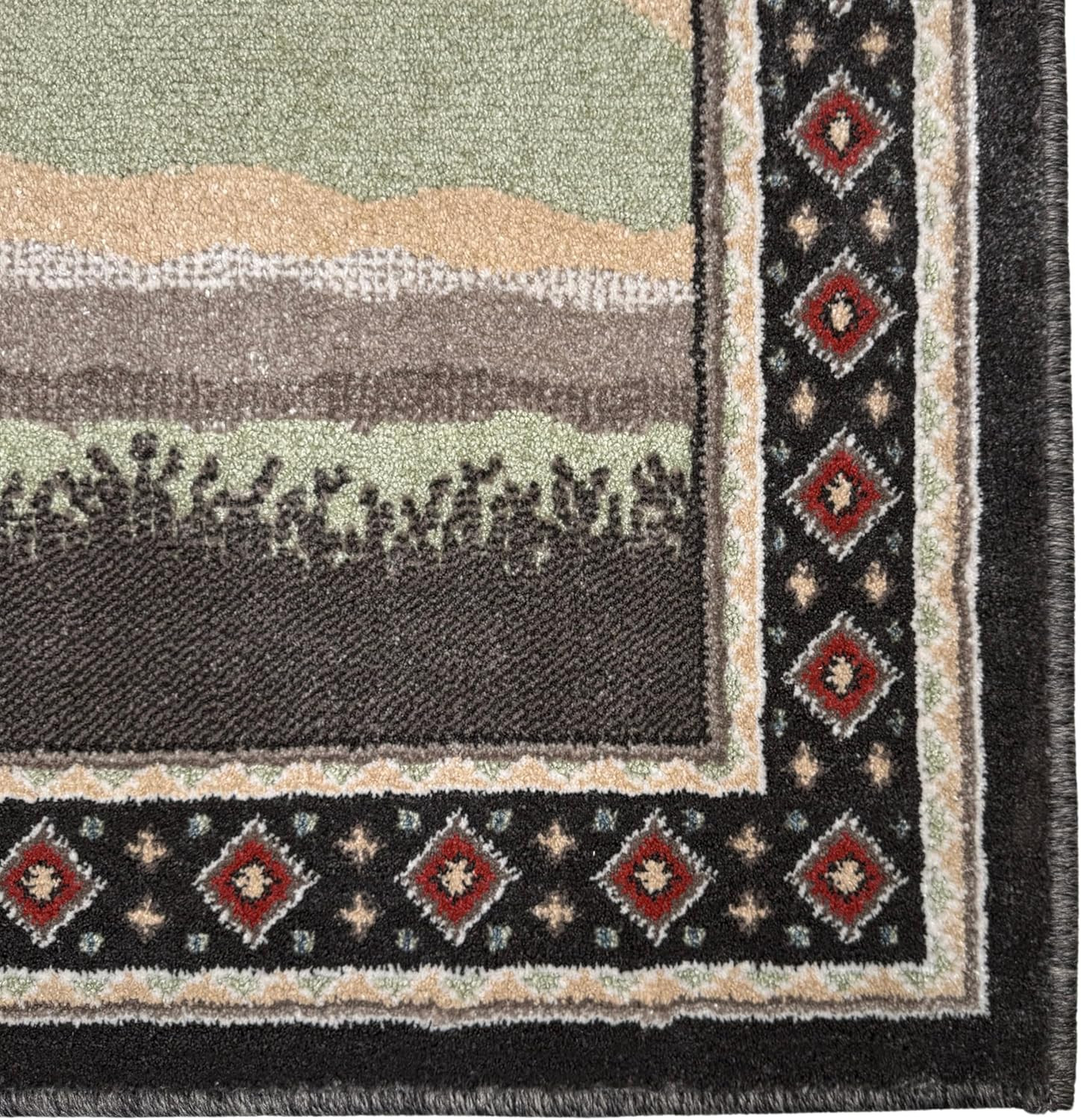 Curious Bear Rectangular Hearth Rug – Lodge Collection, 30″ x 50