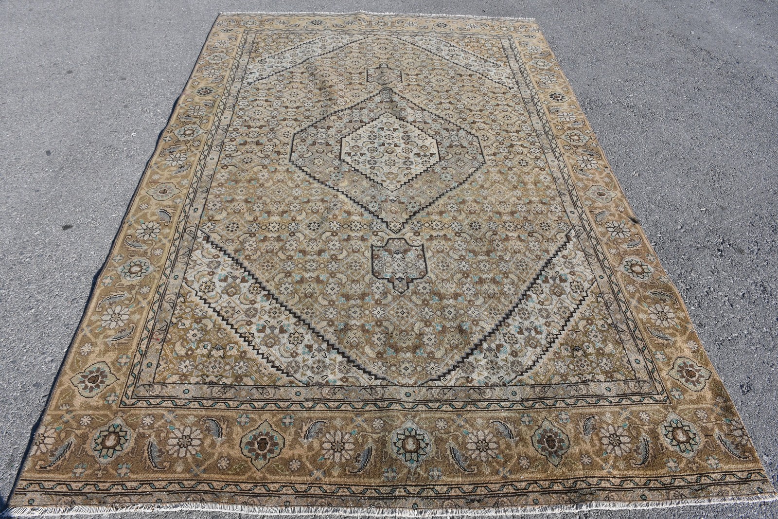 Turkish Vintage Rug 5,8×9,2 ft (176×280 cm), Brown Southwestern Wool Rug
