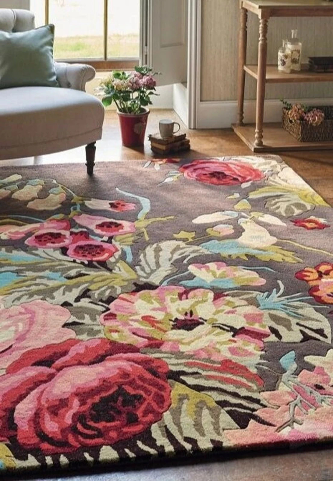 Hand Tufted Sanderson Stapleton Rug – Rosewood Handmade Wool Area Rugs Carpets