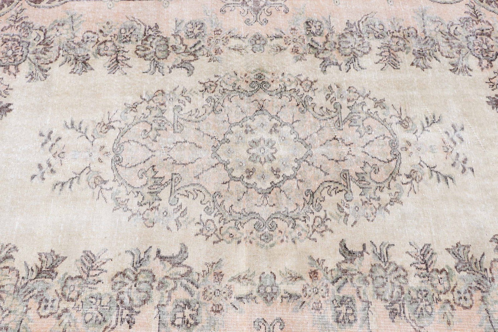 Turkish 5,4×9 ft Rug, Vintage Large Rug, Brown Check Rug