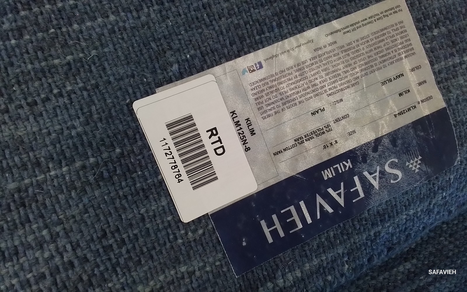 NAVY / BLUE 8′-0″ x 10′-0″ Flaw in Rug, Reduced Price 1172778764 KLM125N-8