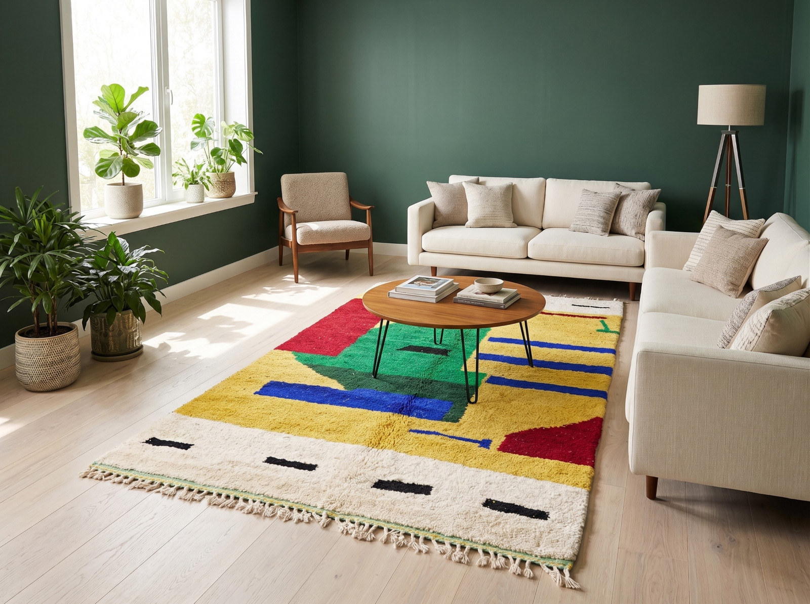 Handmade Moroccan Wool Rug Berber Abstract Boho Area Carpet Made to Order