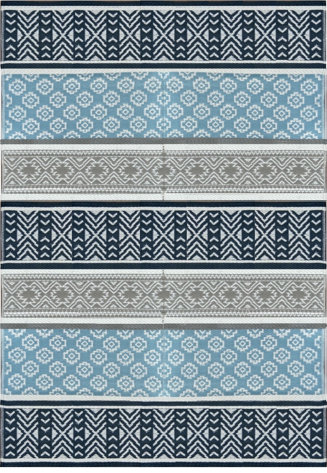 B-USA Outdoor Patio Rugs Plastic Straw Rug Clearance in Grey,Teal colour