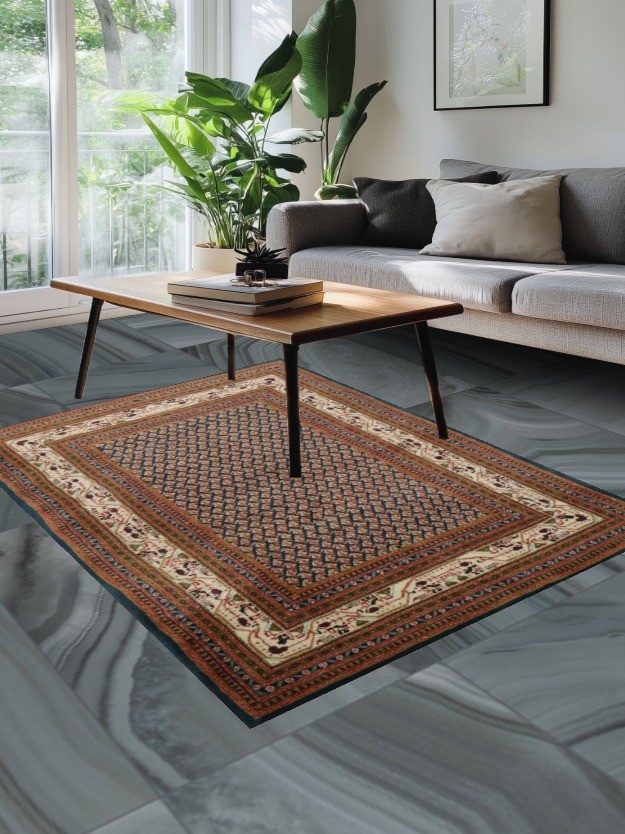 Traditional All Over Oriental Rug 5×7 Ft Handmade Geometric Wool Carpet Area Rug