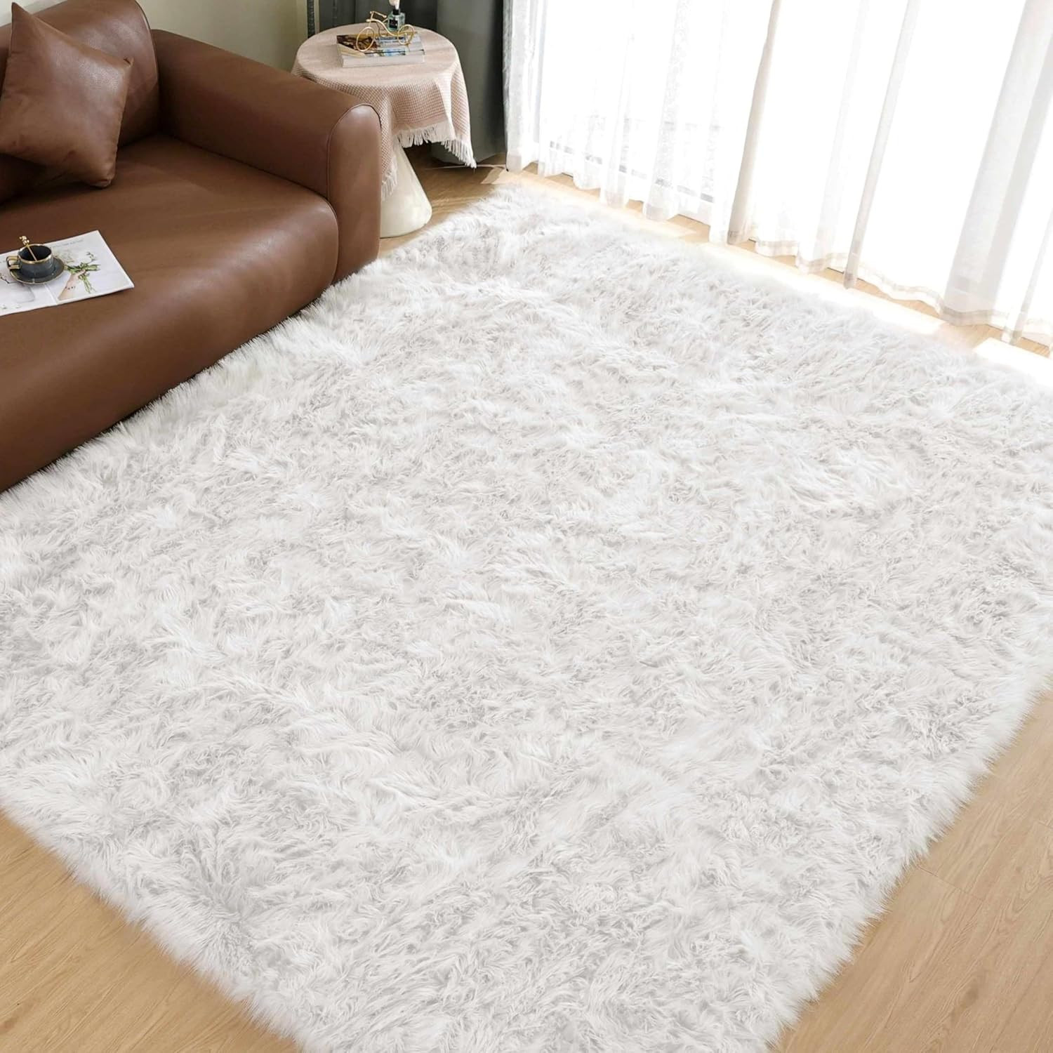 Pink Fur Rug for Bedroom Sheepskin Rug 2X6 Fluffy Runner Rug Dorm Fuzzy Furry Cu