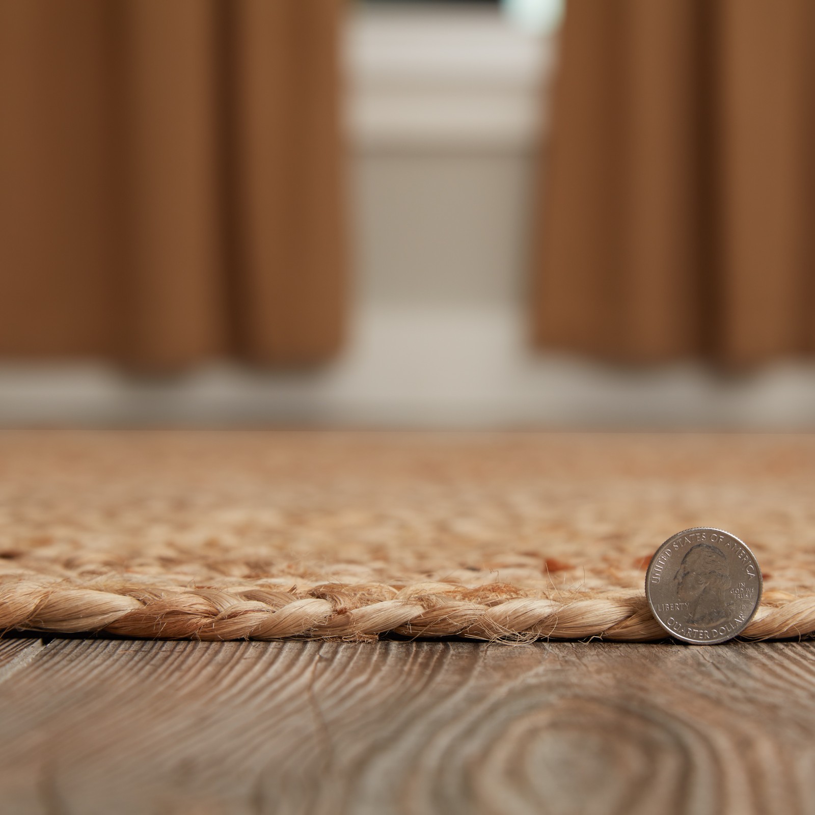 Area Rug Natural Jute Farmhouse 72×108 Oval Braided No Slip Floor Mat VHC Brands