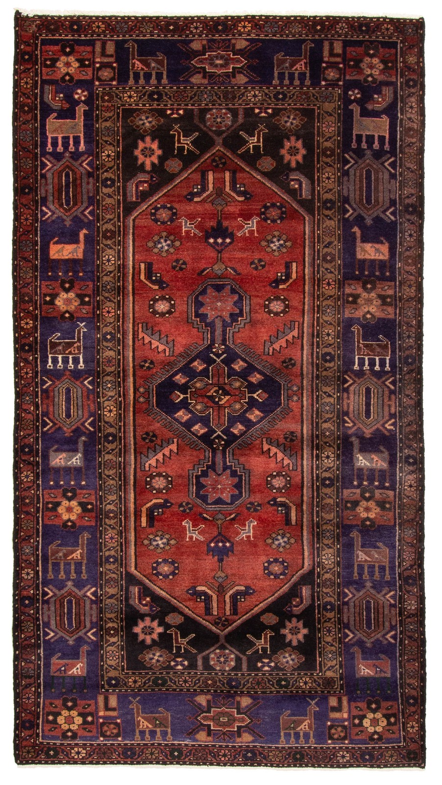 Vintage 4’7″ x 8’5″ Traditional Hand Knotted Vegetable Dye Wool Area Rug