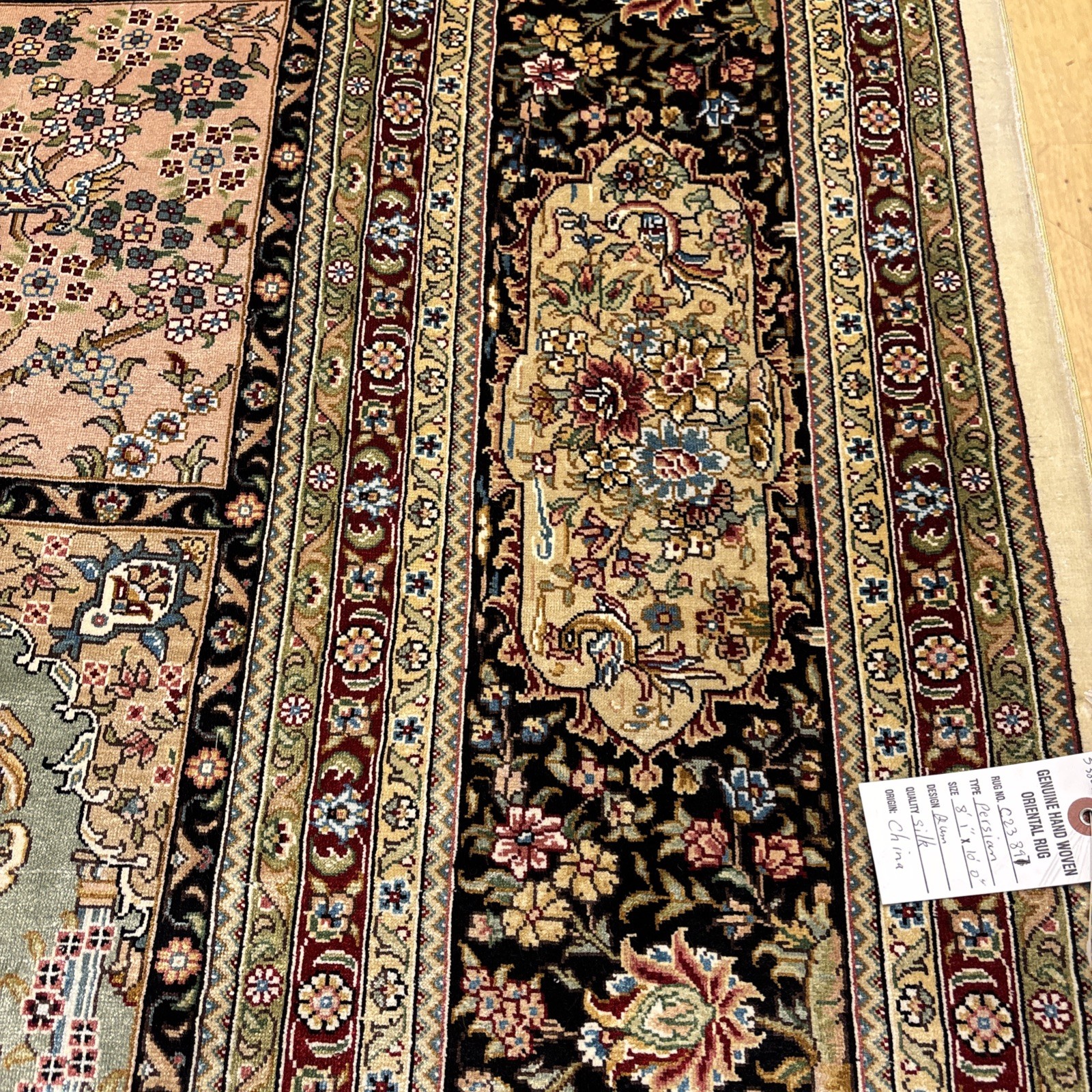 SUPER 100% SILK AREA ORIENTAL SINO PERSIANN RUG 8’ 1” X 10’ SKU#C23897 MULTI