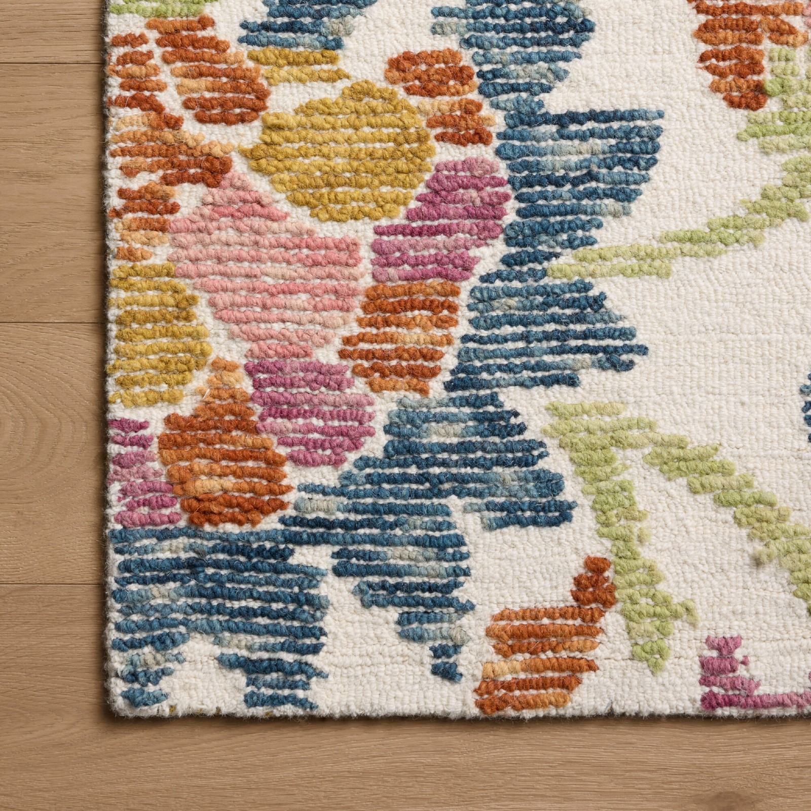 Hand Tufted New Zealand Wool Floral Rug Multicolour Modern Botanical Area Rug