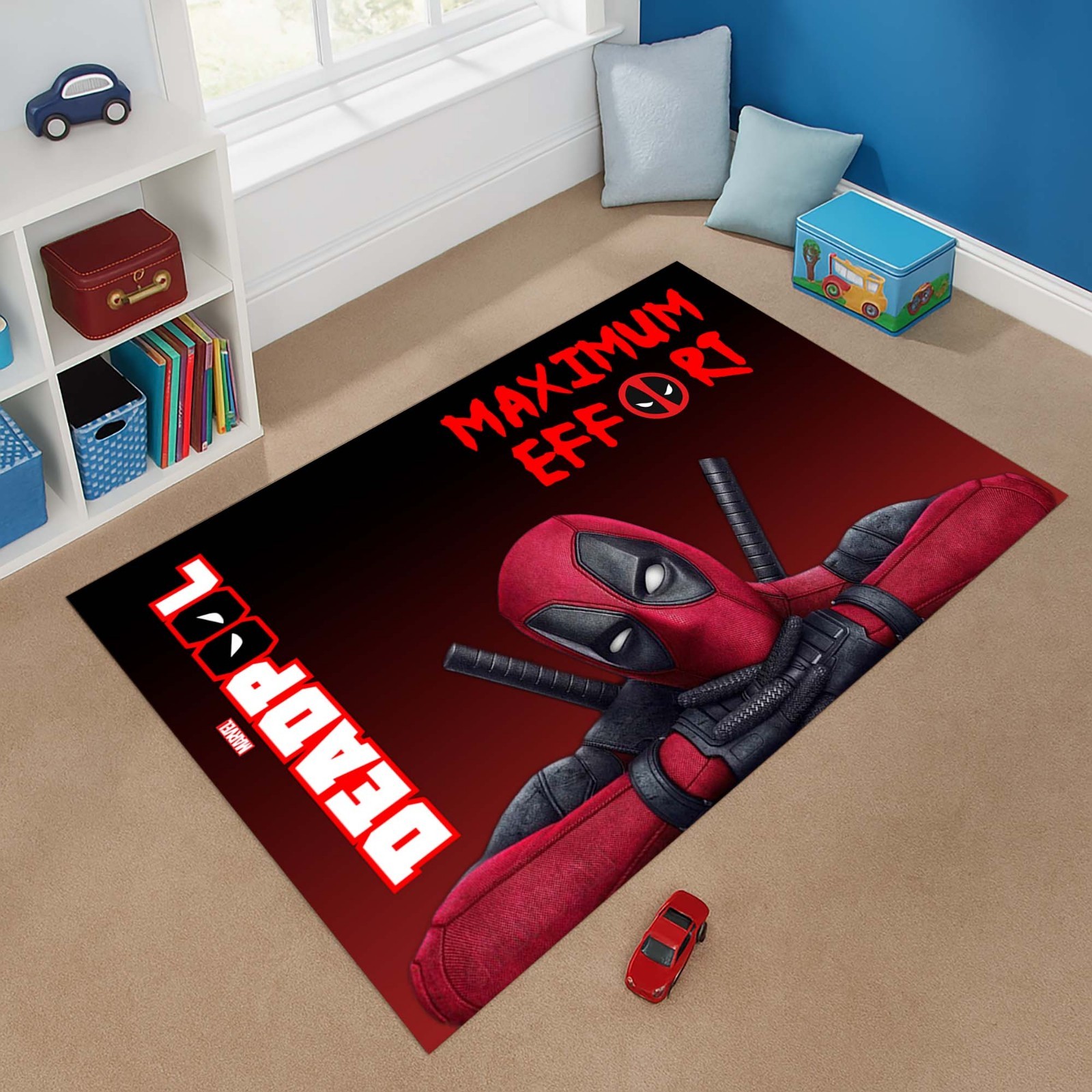 Deadpool Rug, Maximum Effort Rug, Superhero Floor Mat, Comic Character Rug, Hero