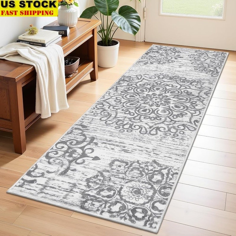 Boho Vintage Runner Rug Non Slip Soft Plush Durable High Traffic Areas New