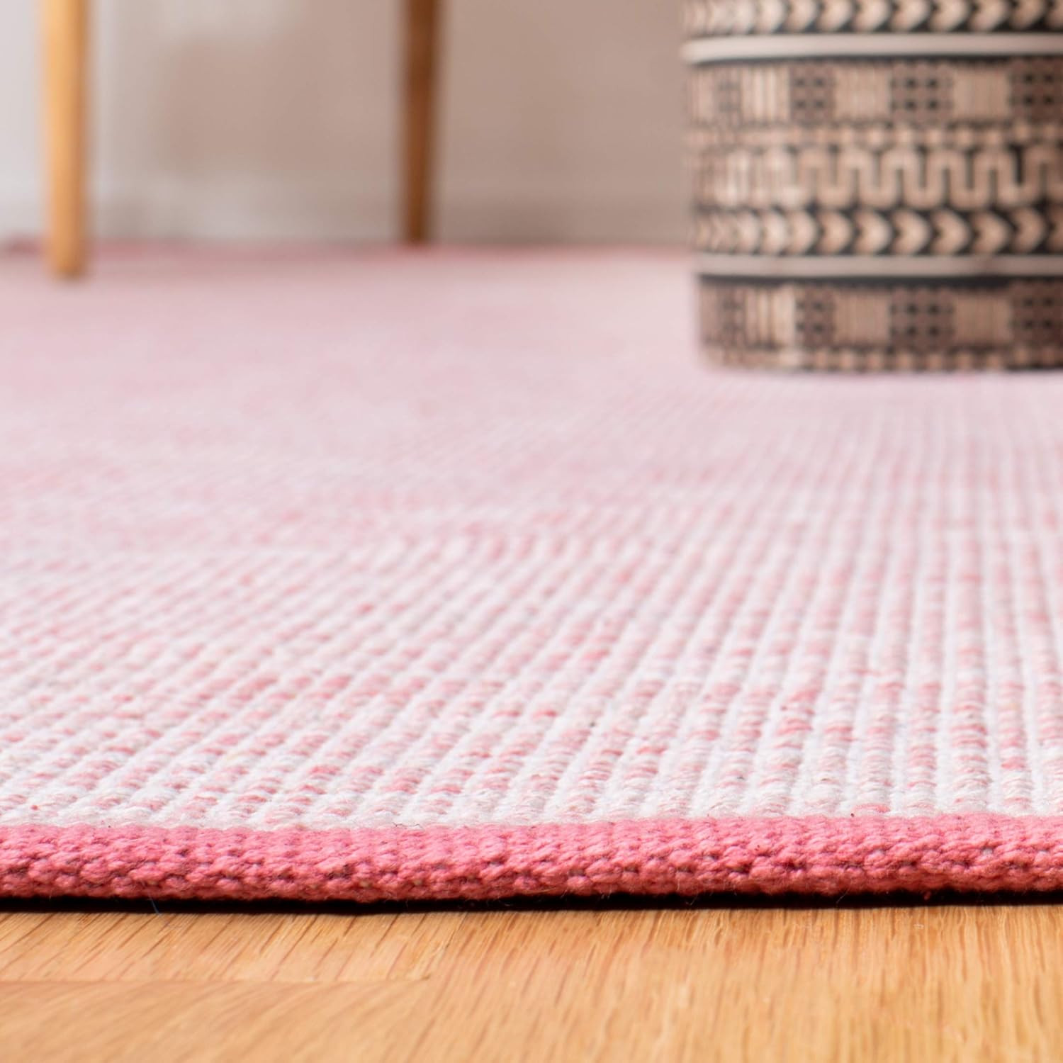 Montauk Collection 8×10 Area Rug – Handmade Pink & Fuchsia Cotton Weave