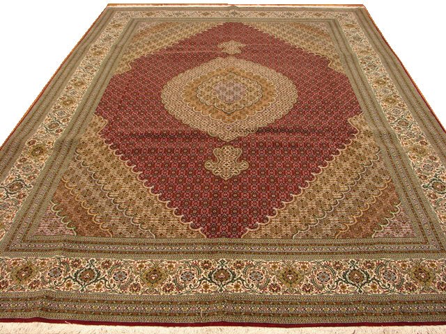 8 x 11.7 Perrsian Tabriiz Mahii Rug Wool and Silk 400 KPSI 14506