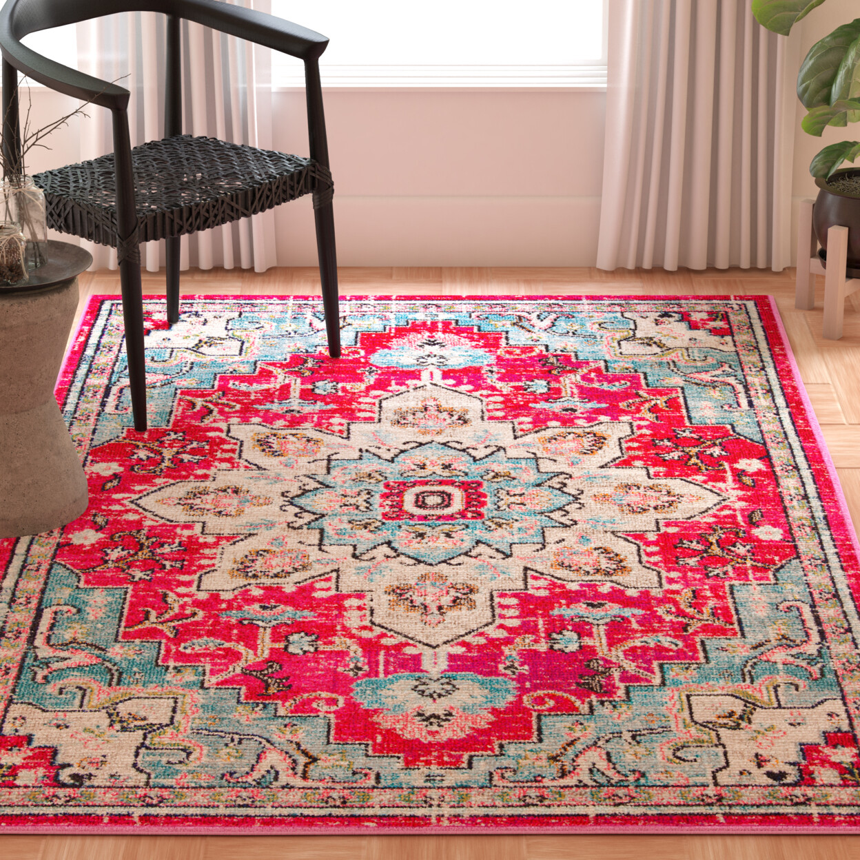 SAFAVIEH Madison Collection MAD473A Fuchsia / Blue Rug