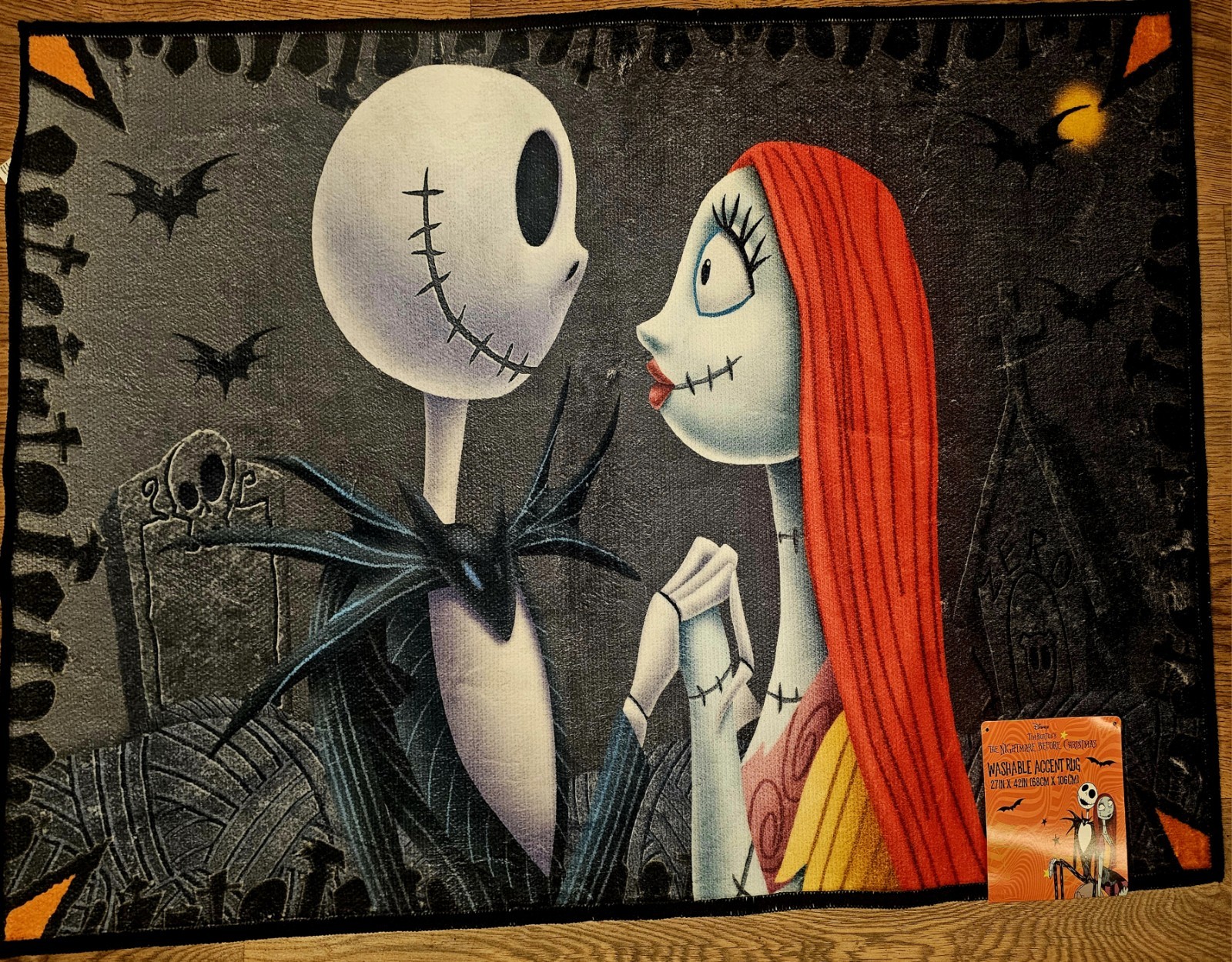 Disney NIGHTMARE BEFORE CHRISTMAS JACK & SALLY ACCENT RUG 27” X 42” NWT