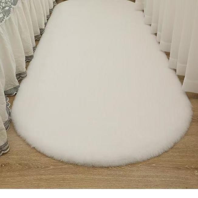 Faux Rabbit Fur Rug for Bedside Sofa Kids Room Desk Bathroom