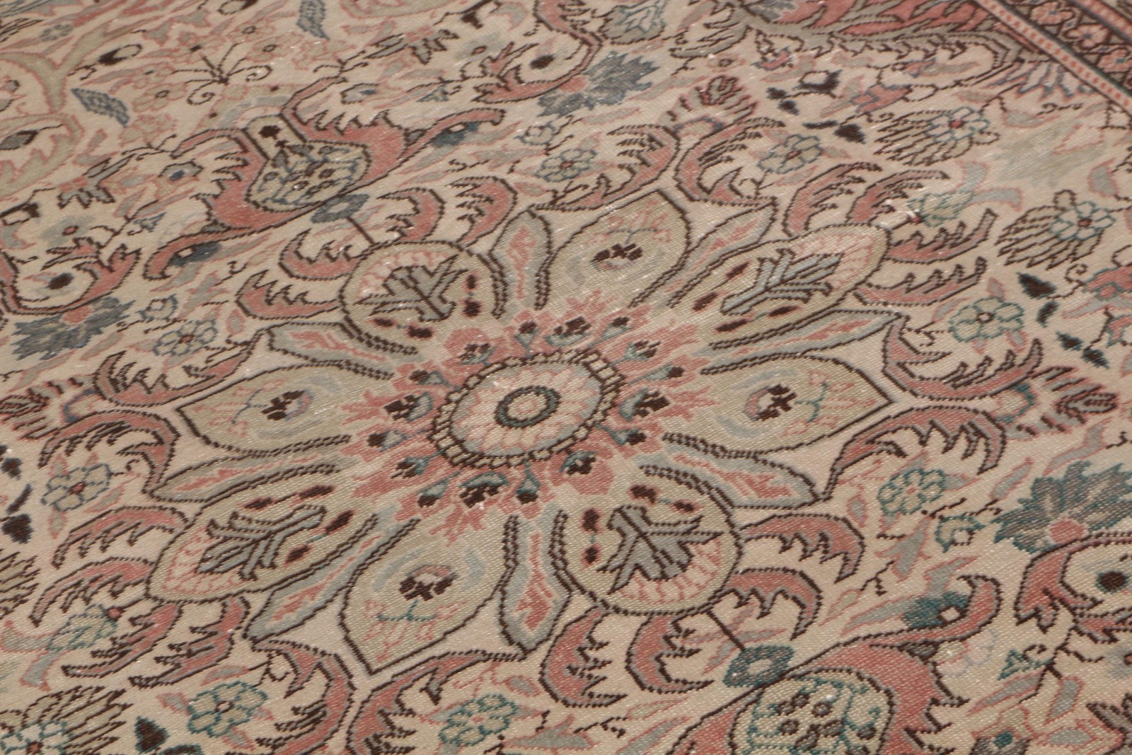 Vintage Turkish Rug 4,8×7,2 ft (147×220 cm), Red Blue Ikat Rug