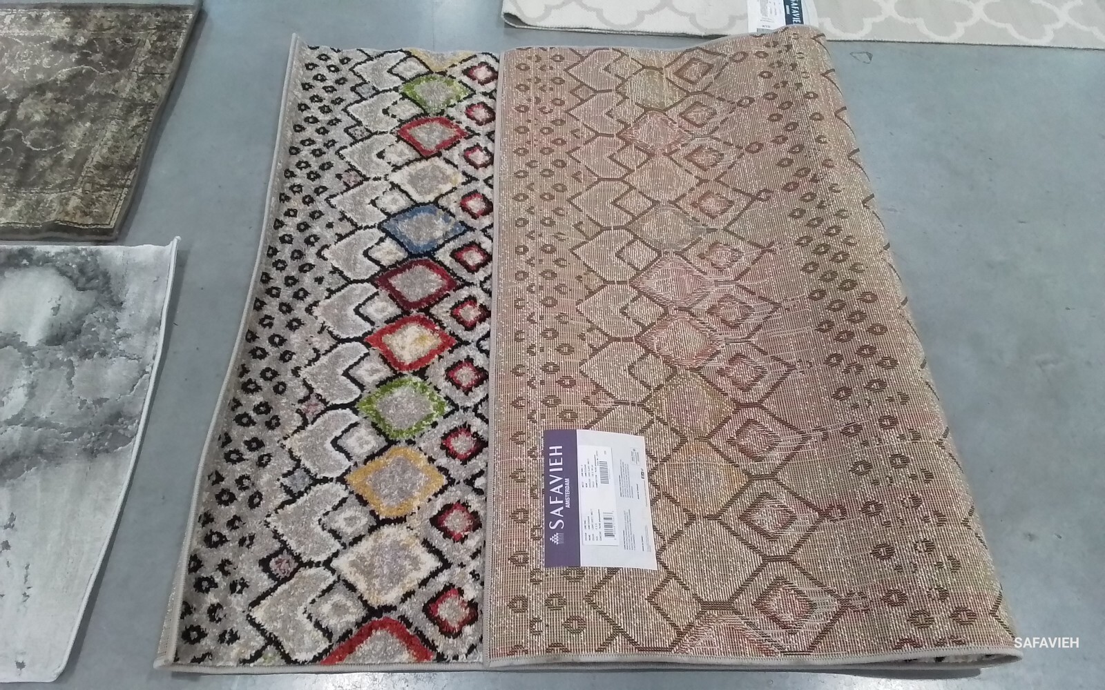 LIGHT GREY / MULTI 4′-0″ x 6′-0″ Flaw in Rug, Reduced Price 1172776131 AMS108G-4