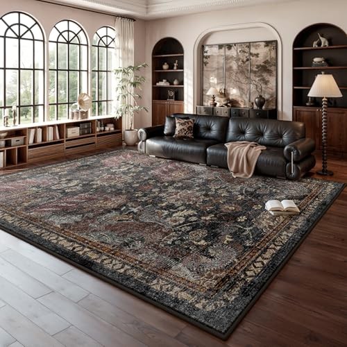 Rug Foldable Machine Washable Living Room Area Rug, Machine 5×7 Dark Red