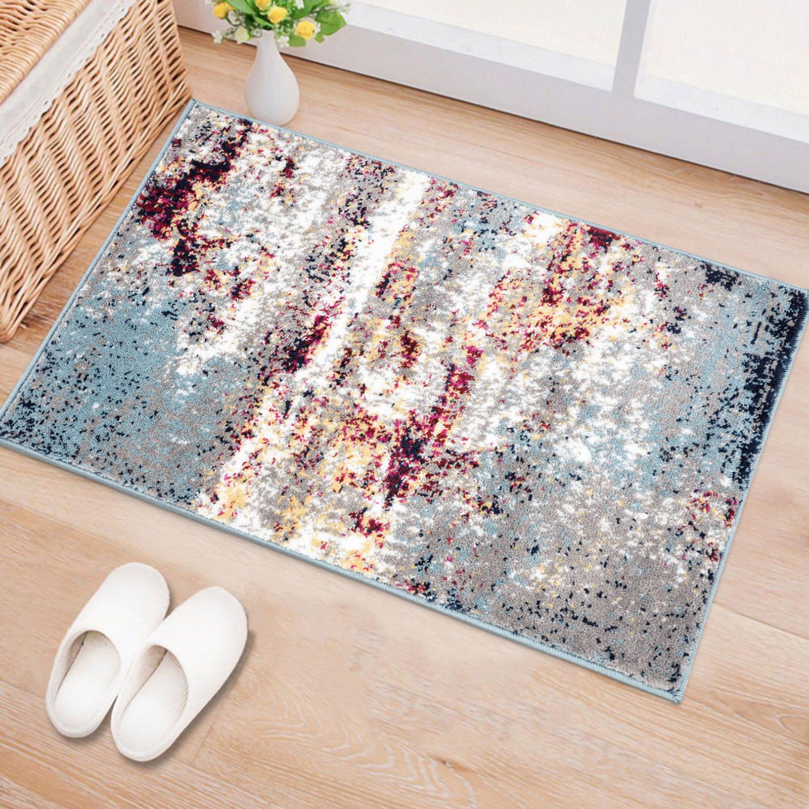 Rugshop Multi Modern Distressed Abstract Accent Rug Bohemian Inspired