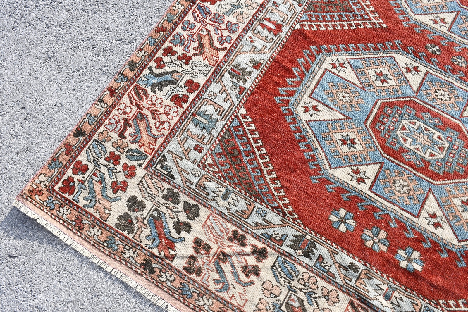Vintage Turkish Large Rug 6,3×9,4 ft (193×288 cm), Red Ombré Rug