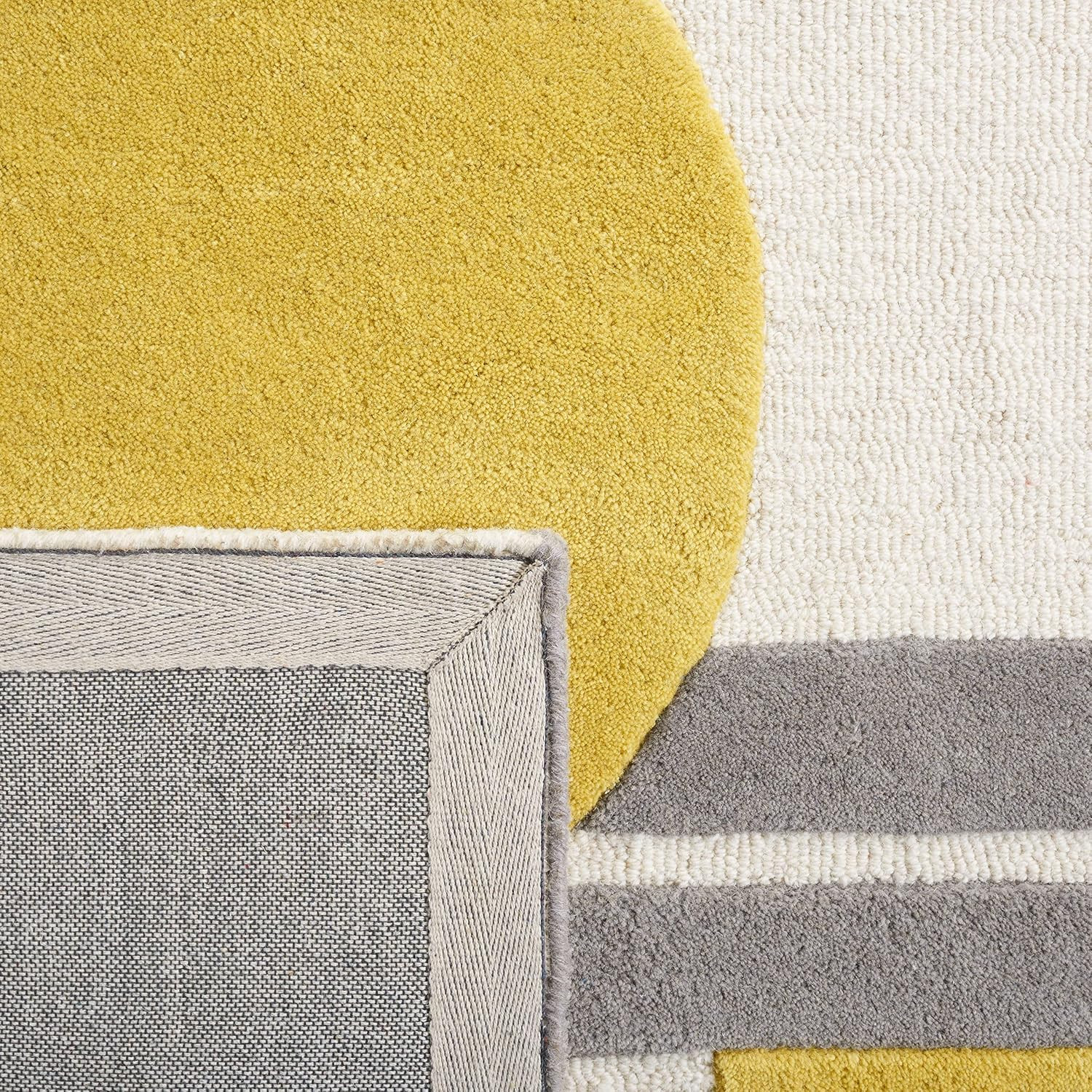 Rodeo Drive Collection Area Rug – 9′ X 12′, Grey & Gold, Handmade Mid-Century Mo