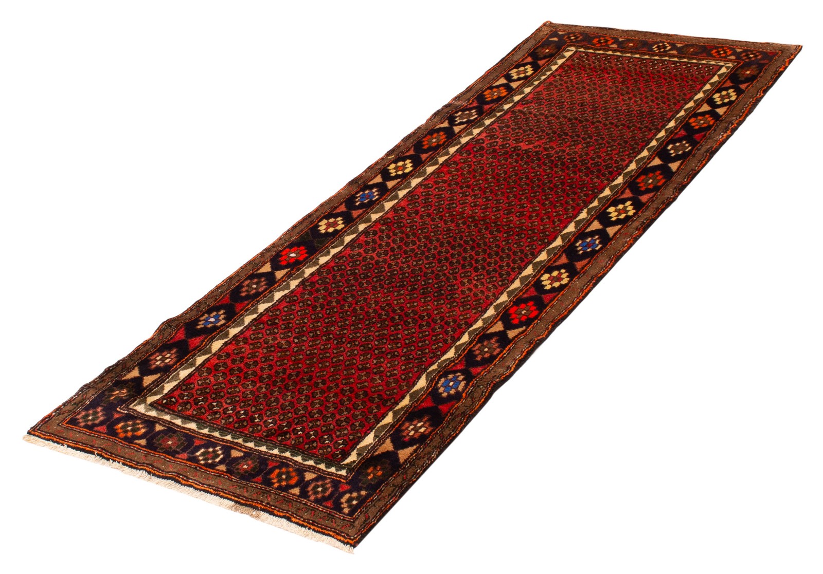 3’5″ x 9’0″ Vintage Hand-knotted Runner Rug Traditional Oriental Wool Carpet