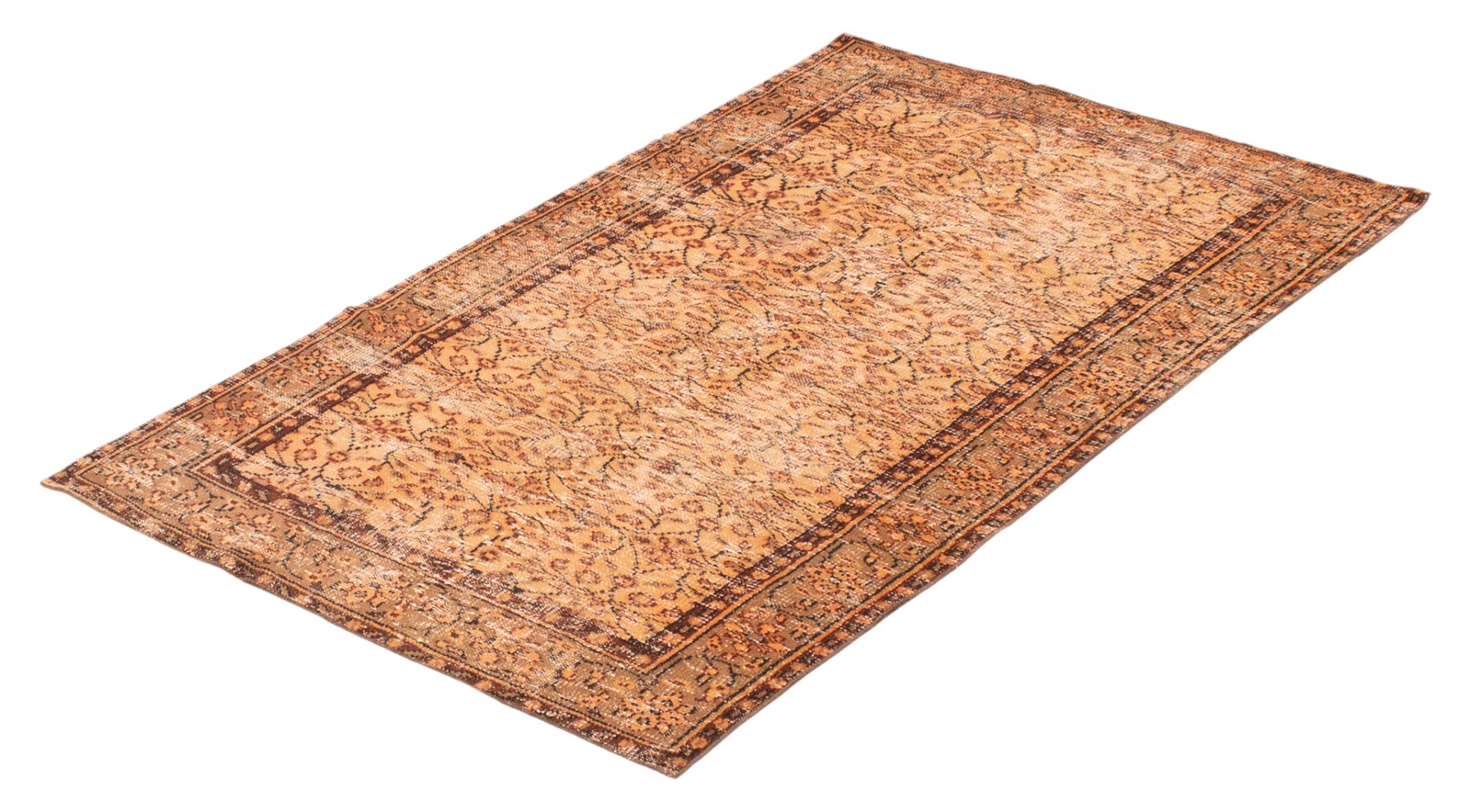 Vintage 4’1″ x 6’4″ Traditional Hand Knotted Vegetable Dye Wool Area Rug