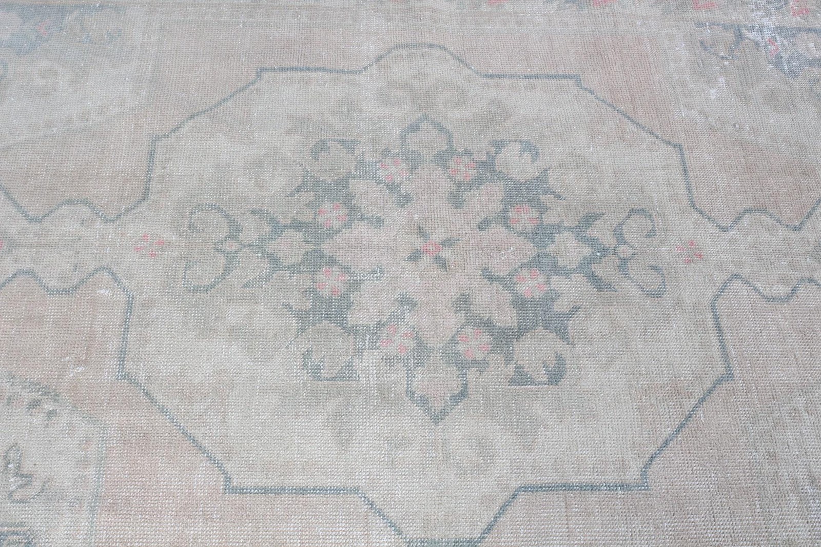 4,4×7,5 ft Rug, Turkish Vintage Rug, Gray Polka dot Wool Rug