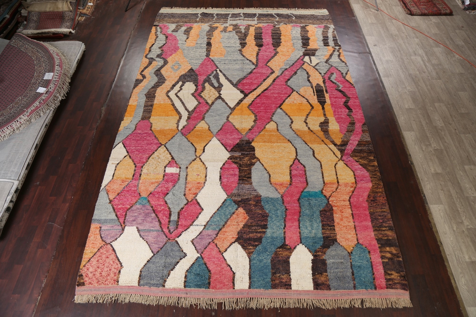 Thick-Plush Modern Moroccan Berber Geometric Handmade Oriental Area Rug 10×15 ft