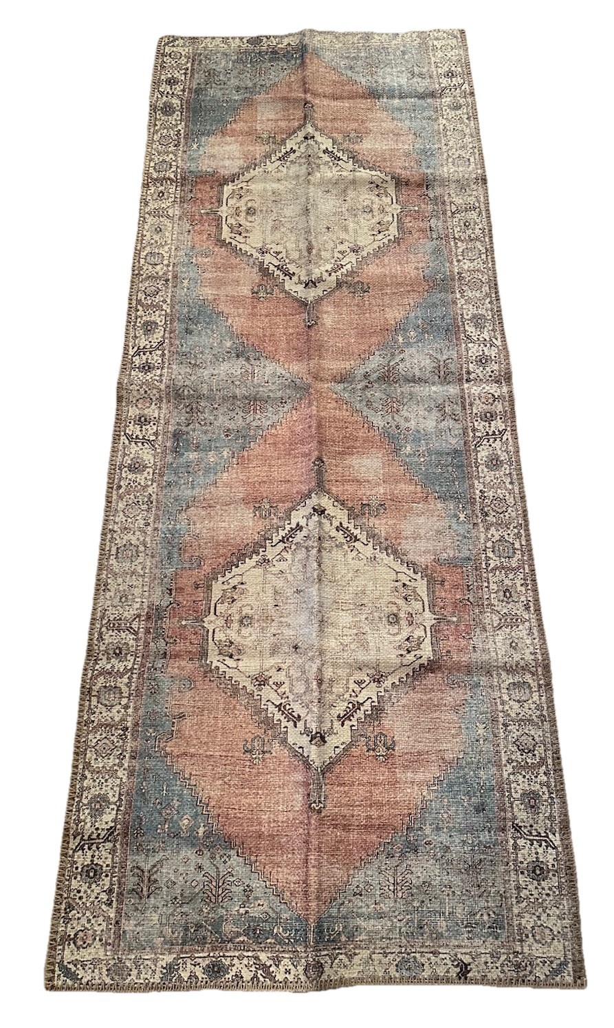 Machine Washable Rug Adiva Larissa 2’6″X6’6″ Runner LRS42 Multi Pink Blue Cream