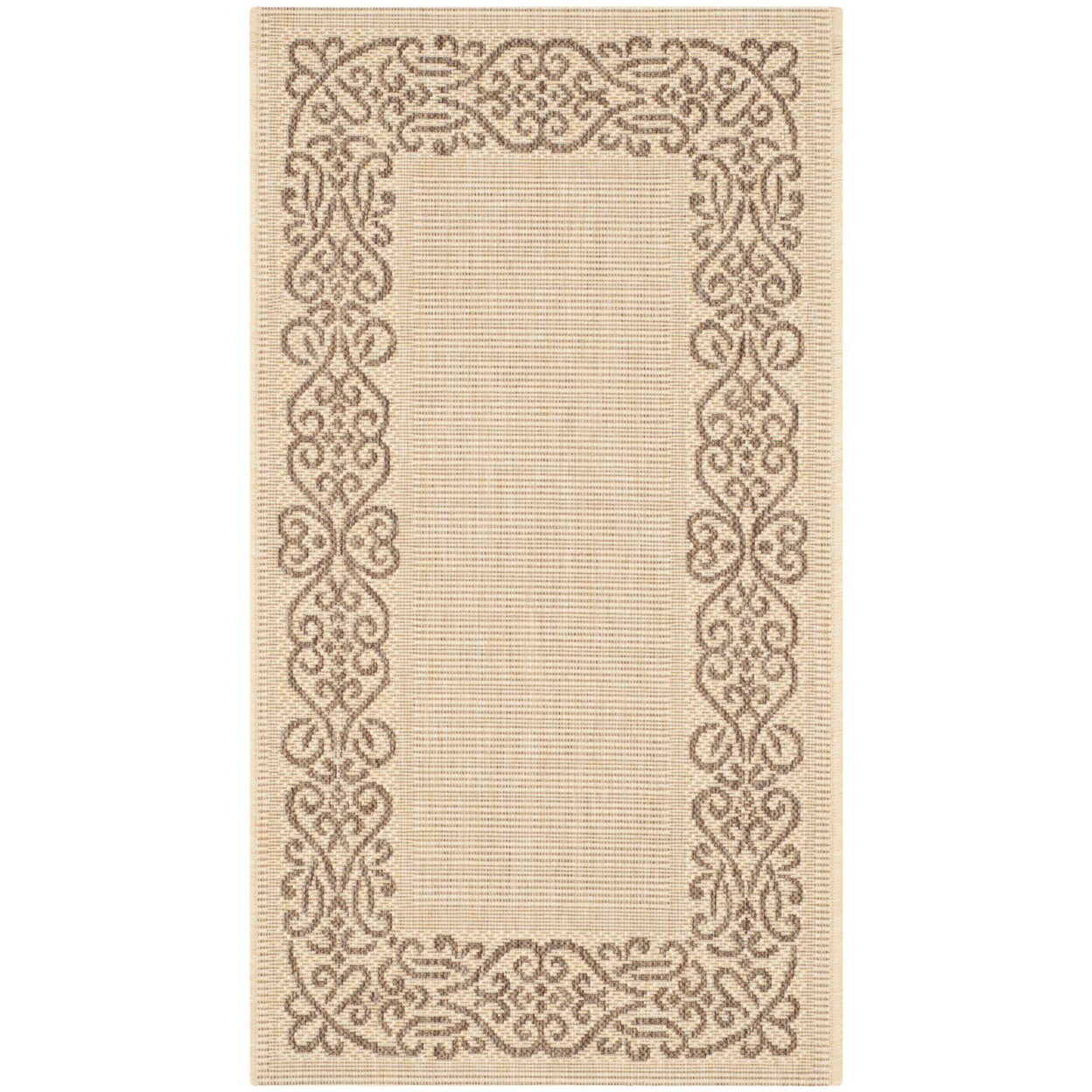 SAFAVIEH Outdoor CY1588-3001 Courtyard Natural / Brown Rug