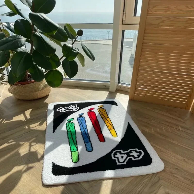4+ UNO Card Chill – Non-slip Floor Mats – Fluffy Runner Rug for all Rooms