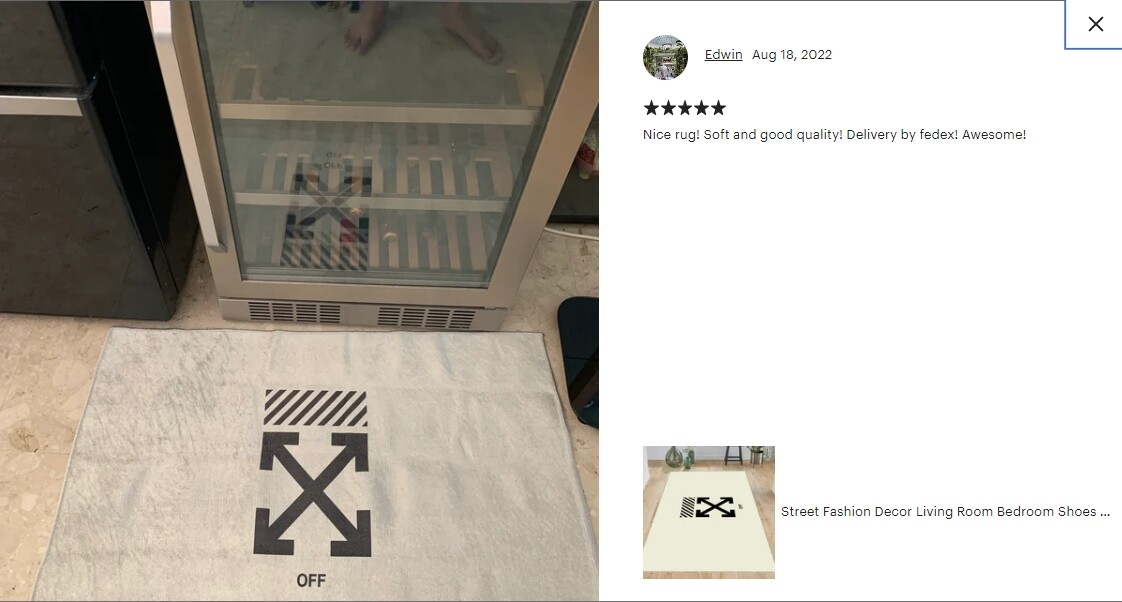 Off White, Offwhite, Street Fashion Decor Living Room Bedroom Shoes Mat Keep Off