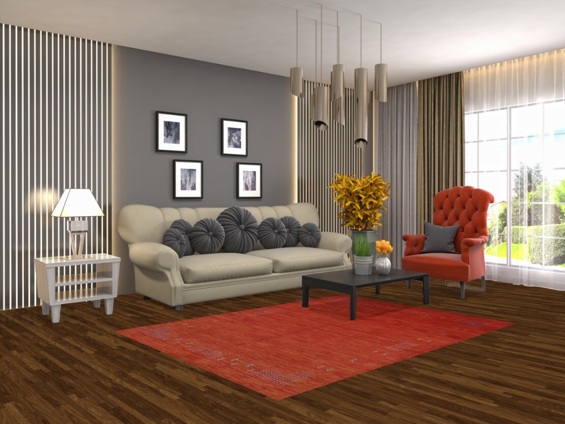 Orange Stylish and Versatile Gabbeh Rug Handmade Wool 5×6 ft.