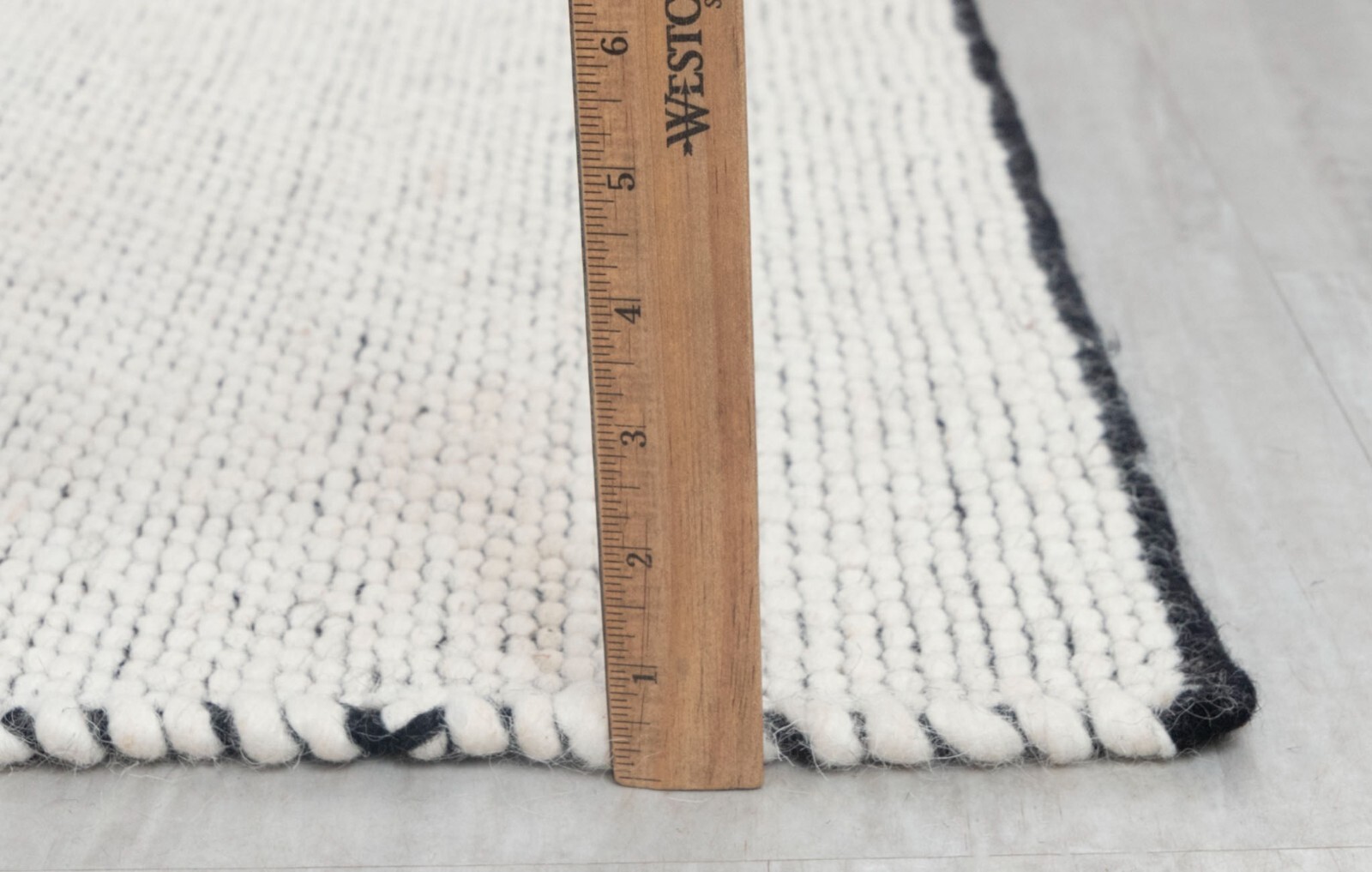 8×10 Ivory White Solid Pebbles Modern Design Hand Woven Wool Flatweave Rug