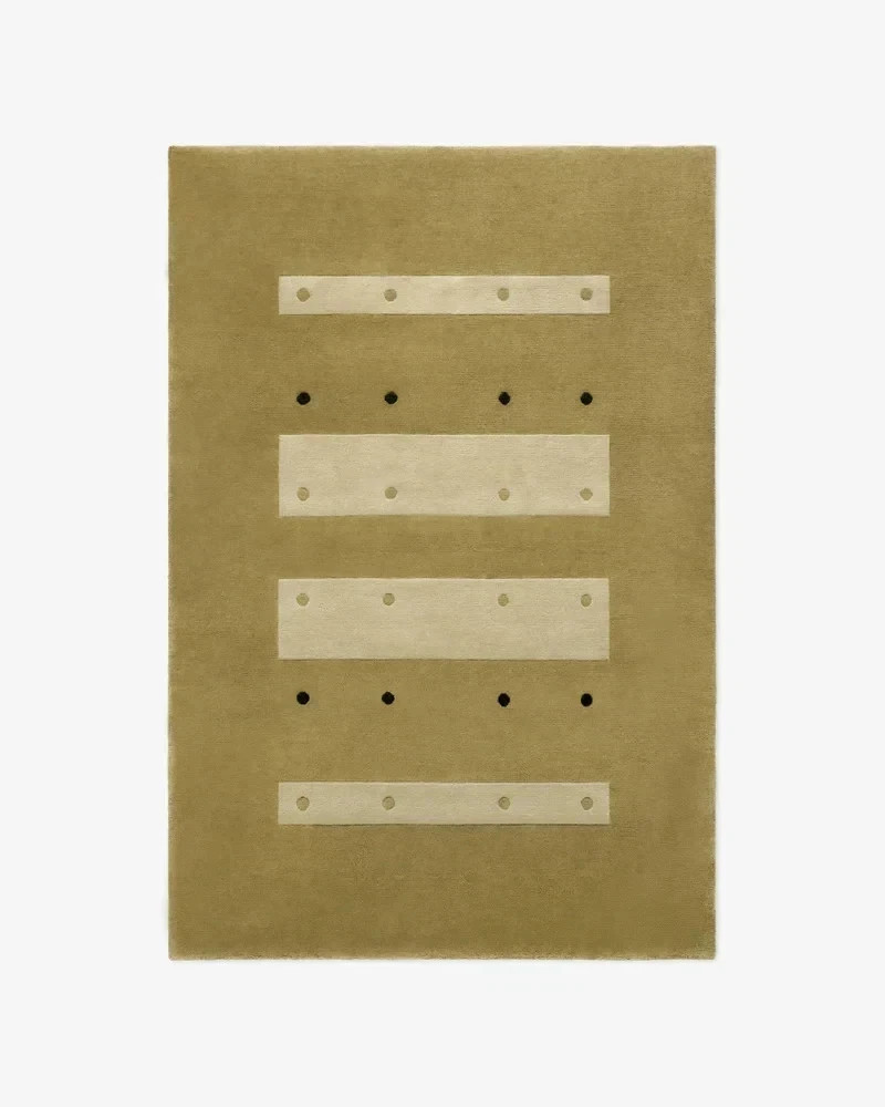 Nordic Knots x Studio Mellone Dots Rug Olive Green Wool Hand-Tufted Rug