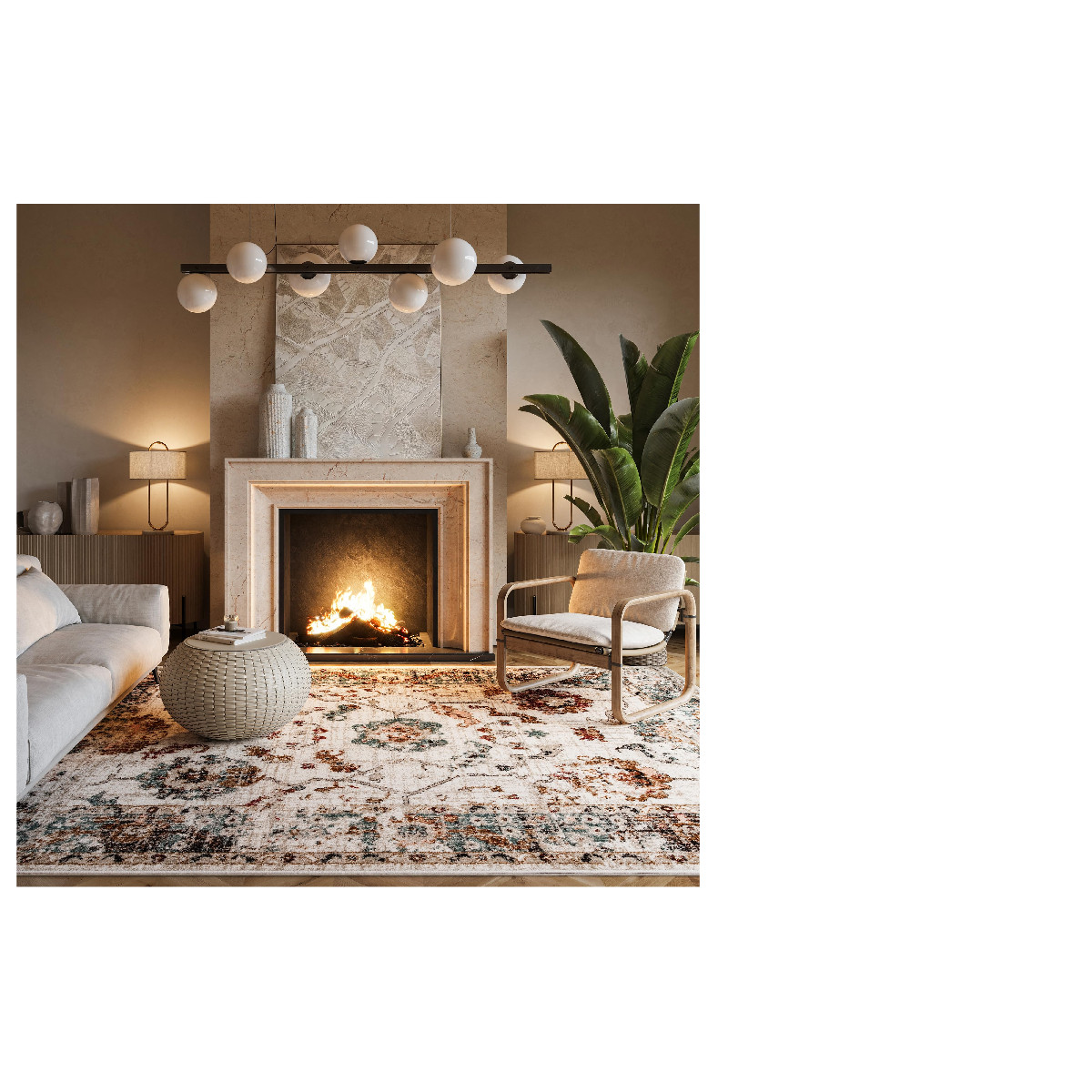 Nuloom Performance Oriental Style Area Rug Vintage Design Durable Easy To Clean