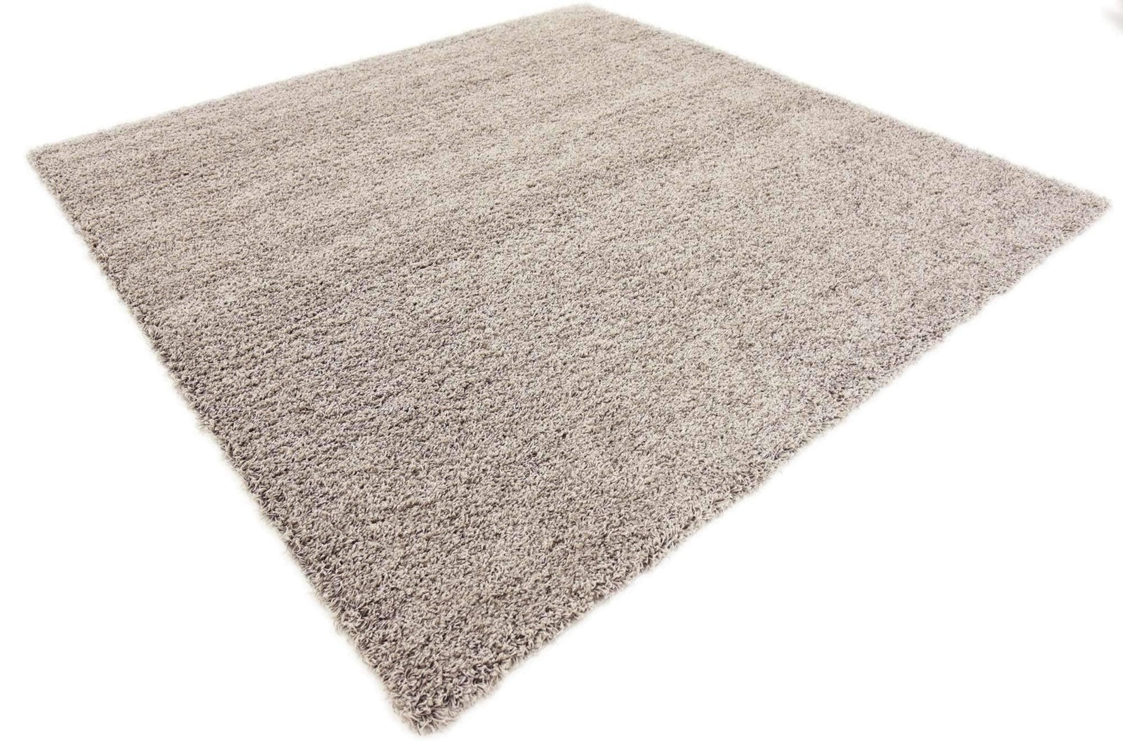 Unique Loom Solo Solid Shag 8 x 8 Square Area Rug Cloud Gray Soft Short Pile